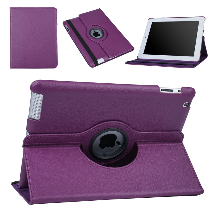 iPad 2/3/4 9.7 inch Hoesjes – 360° draaibaar – Multi-stand – Paars-Tablethoesjes-Ilumina Benelux