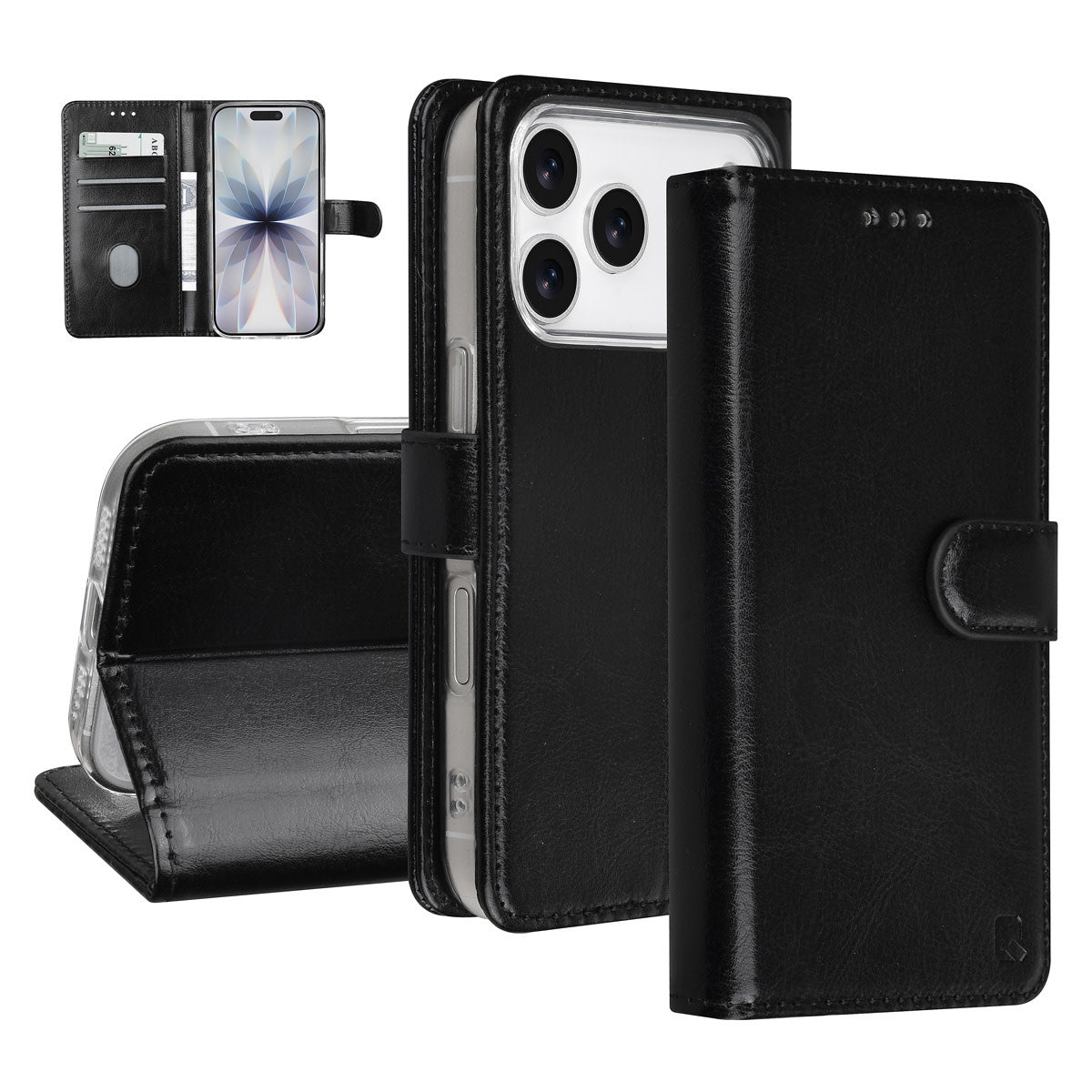 TUNIQ iPhone 18 Pro Bookcase van PU en TPU - Zwart
