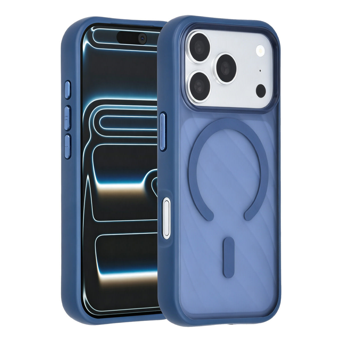 TUNIQ iPhone 18 Pro MagSafe Hoesje met patroon en Skin Touch - Donkerblauw