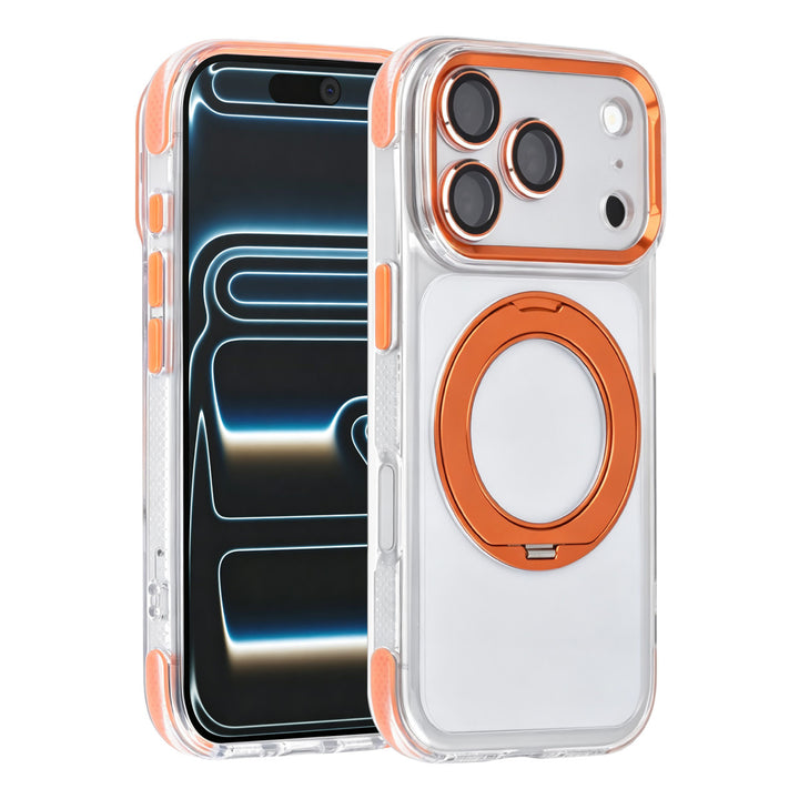 TUNIQ iPhone 18 Pro MagSafe Hoesje met 360 graden standaard - Oranje