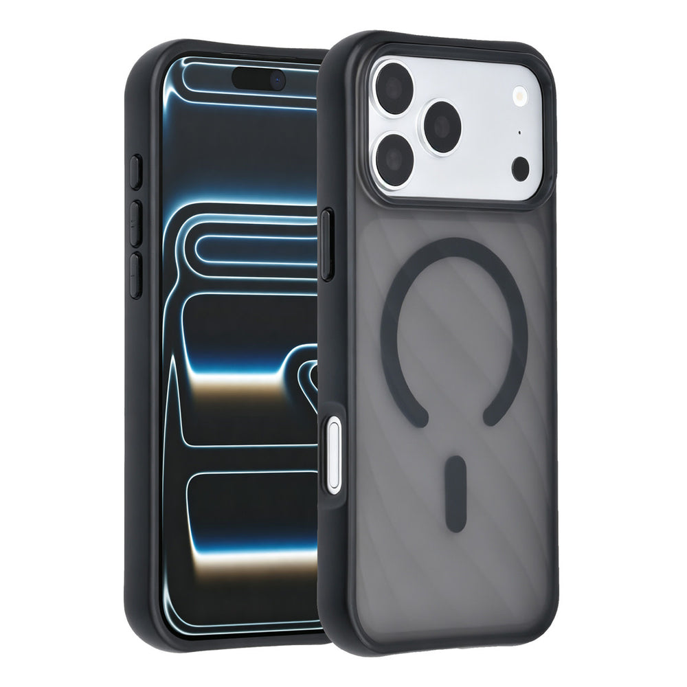 TUNIQ iPhone 18 Pro Max MagSafe Hoesje met patroon en Skin Touch - Zwart