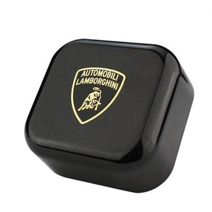 Zwarte Lamborghini USB-adapter met goudkleurig schildlogo