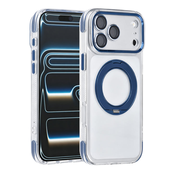 TUNIQ iPhone 18 Pro Max MagSafe Hoesje met 360 graden standaard - Donkerblauw