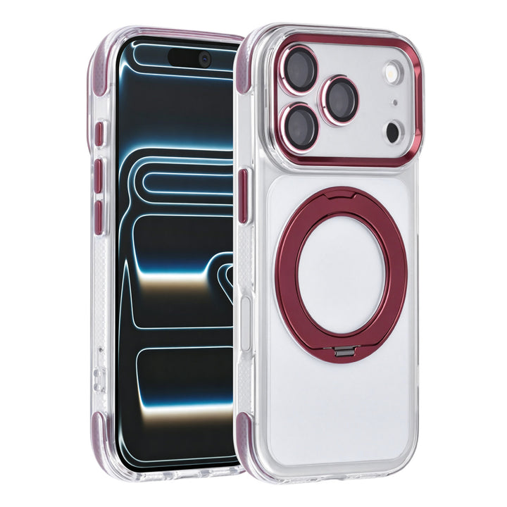 TUNIQ iPhone 18 Pro MagSafe Hoesje met 360 graden standaard - Bordeaux