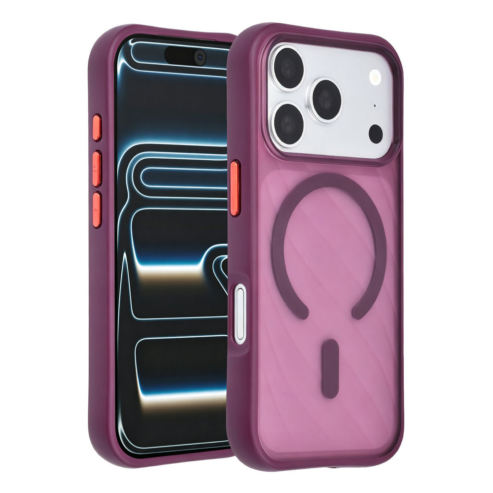 TUNIQ iPhone 18 Pro MagSafe Hoesje met patroon en Skin Touch - Bordeaux