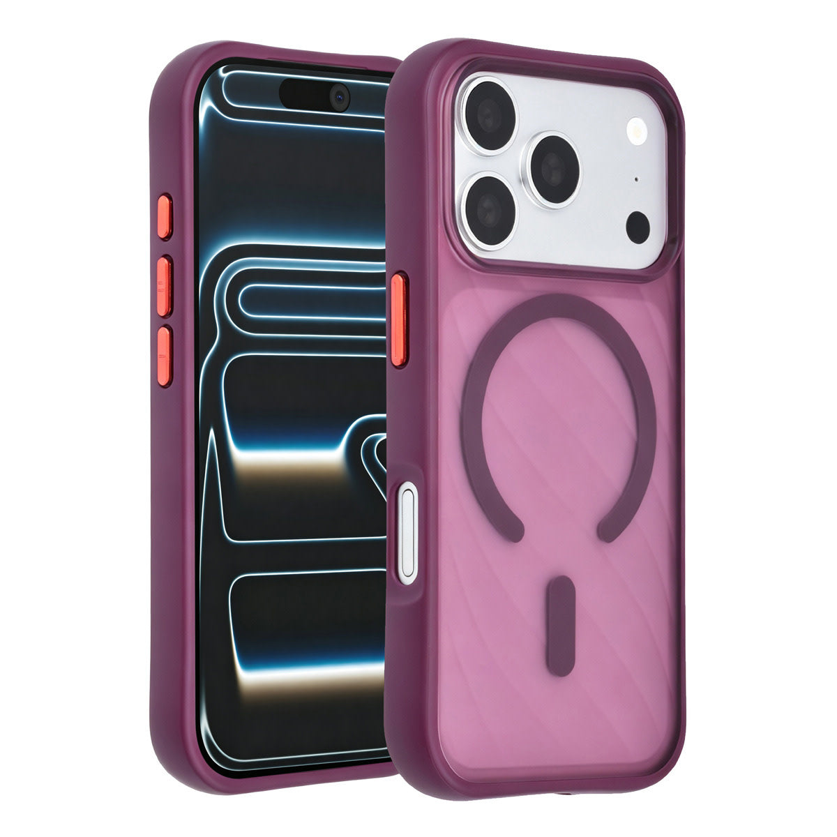 TUNIQ iPhone 18 Pro MagSafe Hoesje met patroon en Skin Touch - Bordeaux