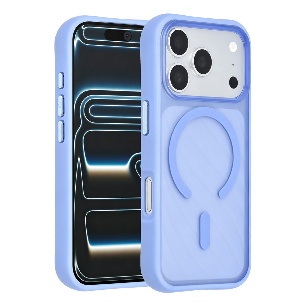 TUNIQ iPhone 18 Pro MagSafe Hoesje met patroon en Skin Touch - Lichtblauw