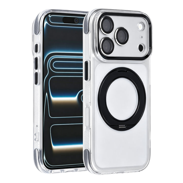 TUNIQ iPhone 18 Pro MagSafe Hoesje met 360 graden standaard - Zwart