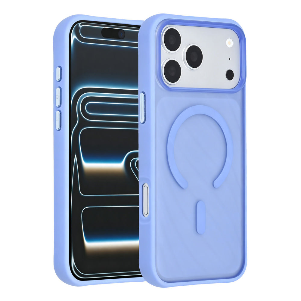 TUNIQ iPhone 18 Pro Max MagSafe Hoesje met patroon en Skin Touch - Lichtblauw