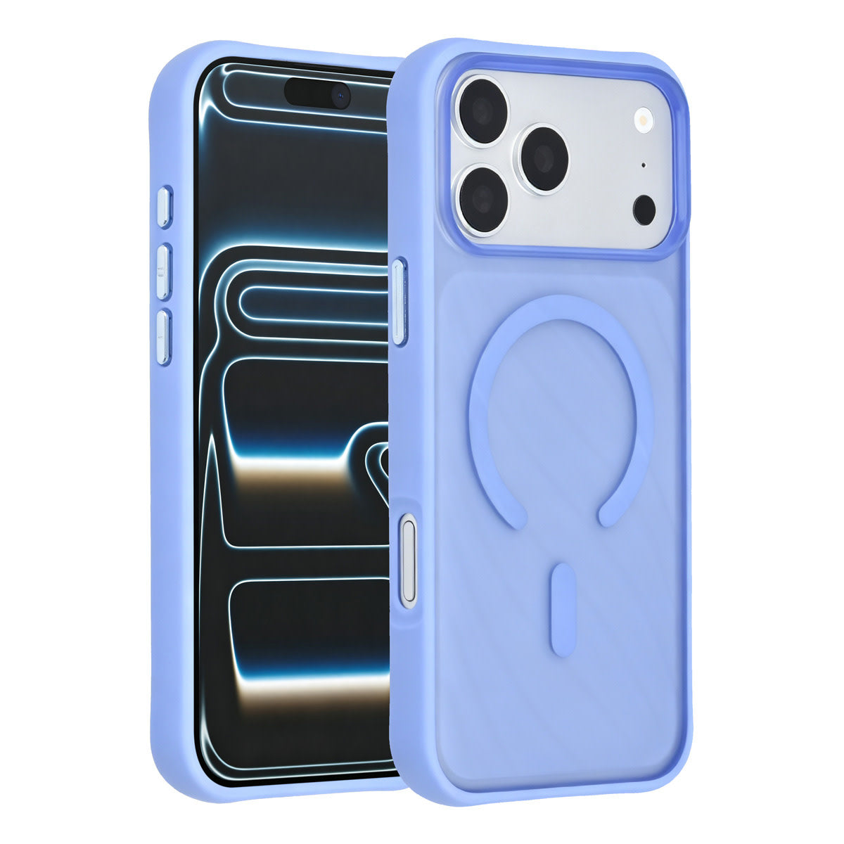 TUNIQ iPhone 18 Pro Max MagSafe Hoesje met patroon en Skin Touch - Lichtblauw