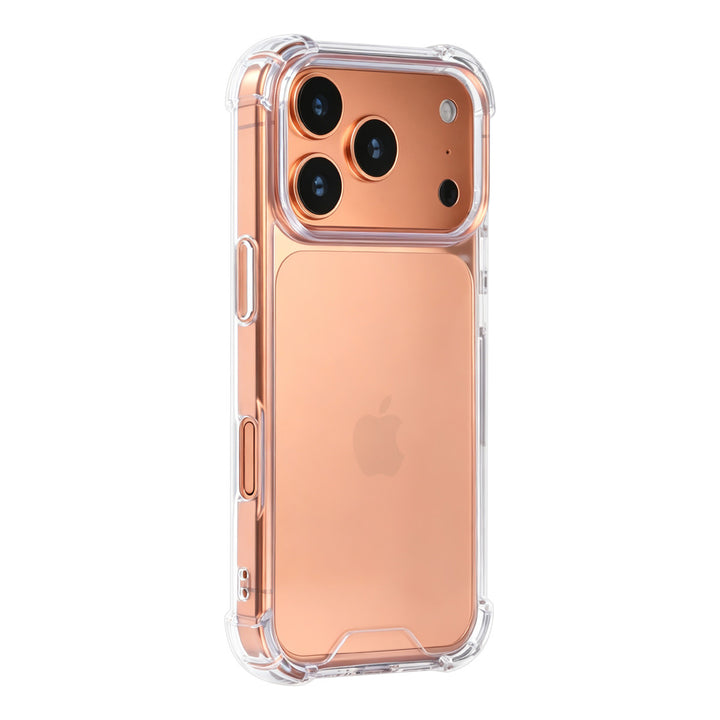 Transparant TUNIQ telefoonhoesje, van achteren op een telefoon