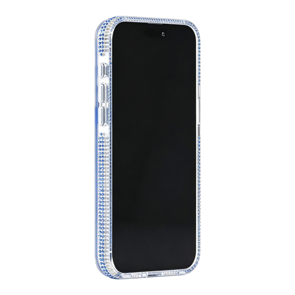 Transparant TUNIQ telefoonhoesje, van voren op een telefoon