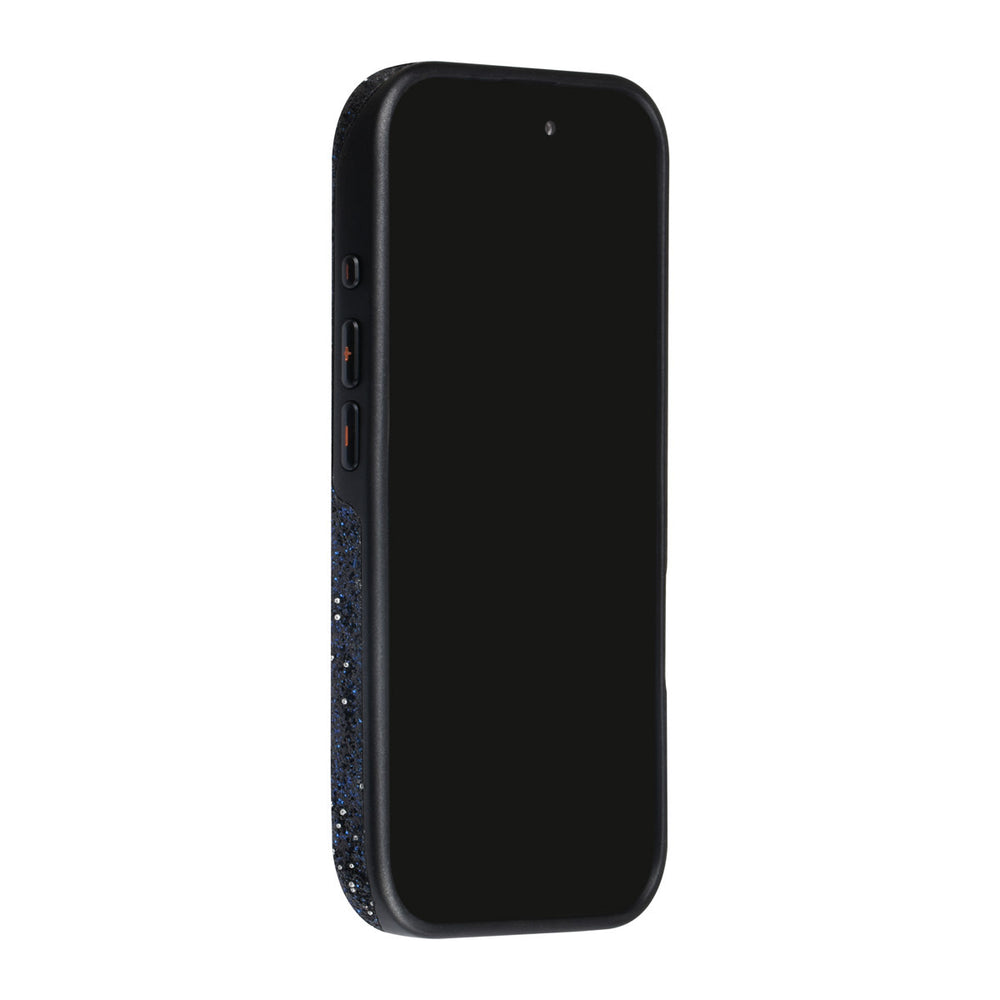 Zwart TUNIQ telefoonhoesje, van voren op een telefoon