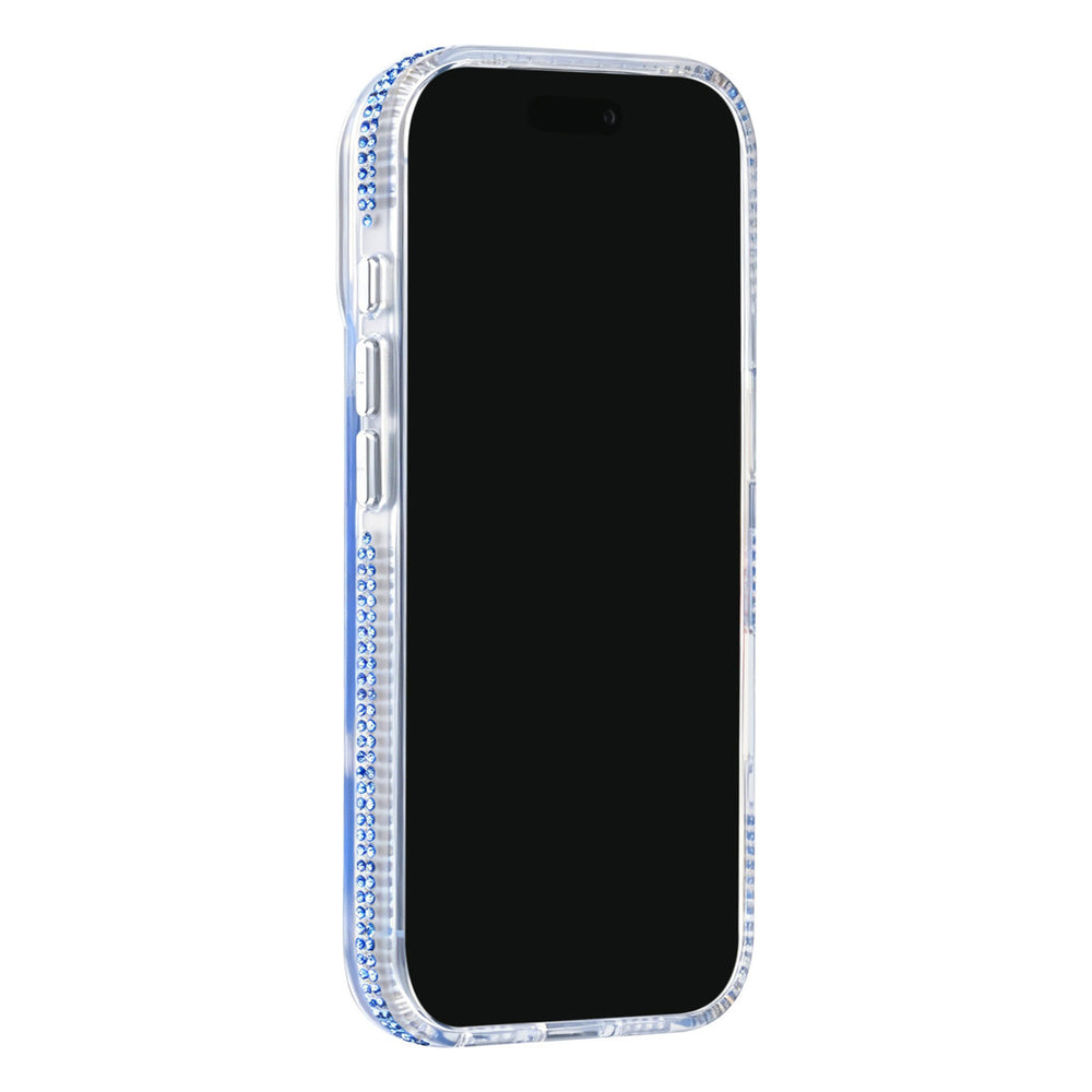Transparant TUNIQ telefoonhoesje, van voren op een telefoon