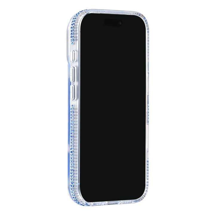 Transparant TUNIQ telefoonhoesje, van voren op een telefoon