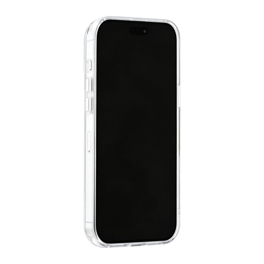 Zilverkleurig TUNIQ telefoonhoesje, van voren op een telefoon