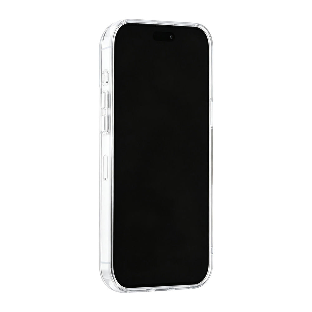 Zilverkleurig TUNIQ telefoonhoesje, van voren op een telefoon