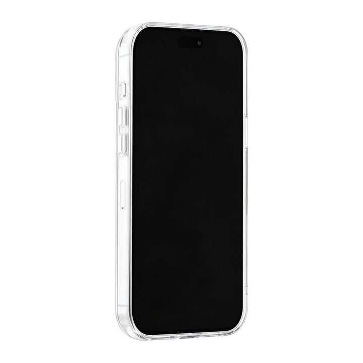 Zilverkleurig TUNIQ telefoonhoesje, van voren op een telefoon