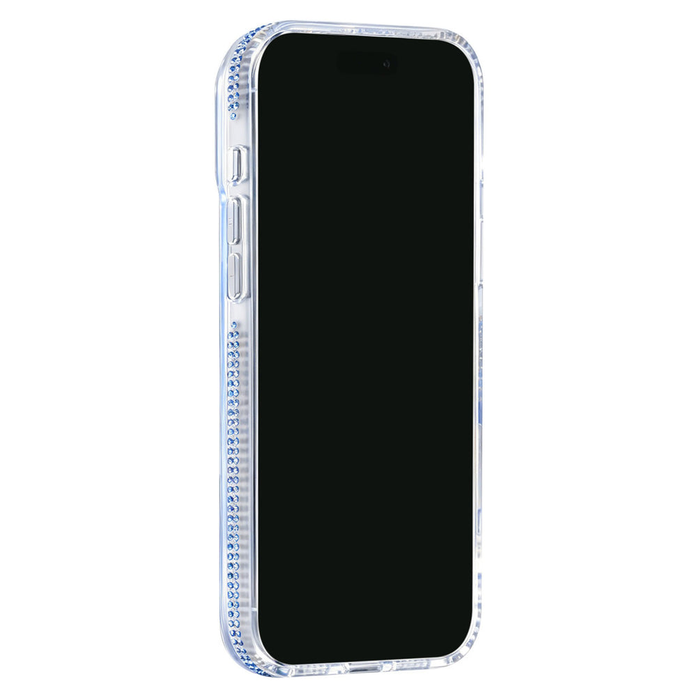 Transparant TUNIQ telefoonhoesje, van voren op een telefoon