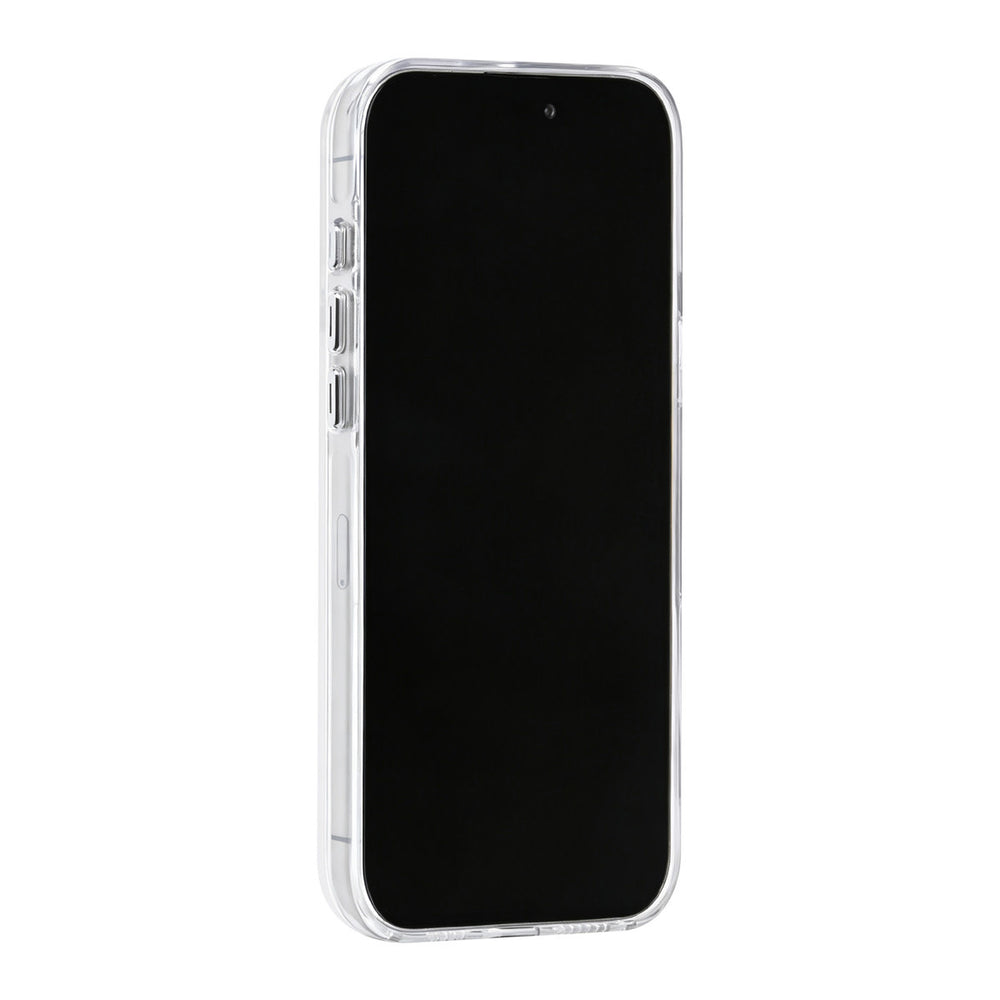 Wit TUNIQ telefoonhoesje, van voren op een telefoon