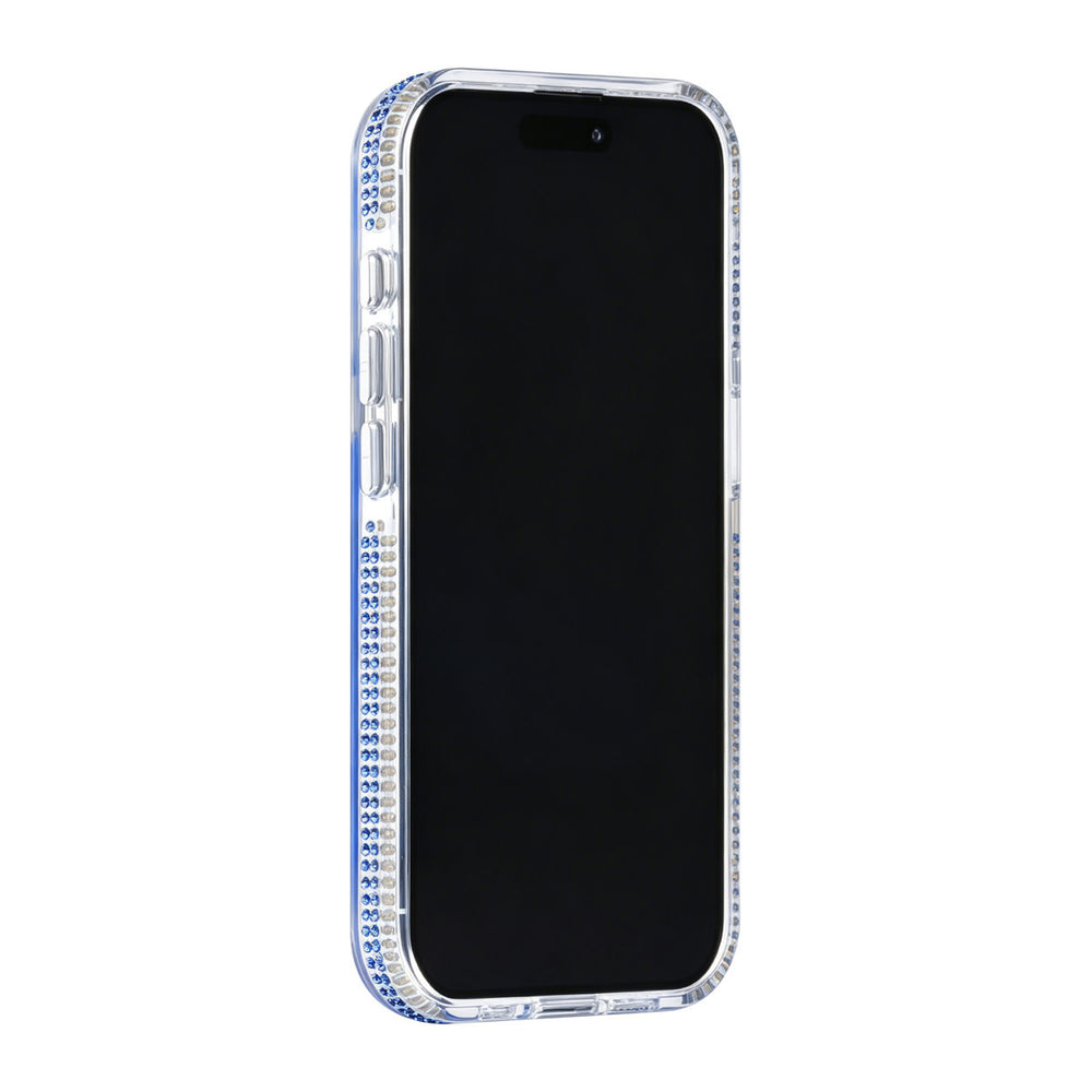 Transparant TUNIQ telefoonhoesje, van voren op een telefoon