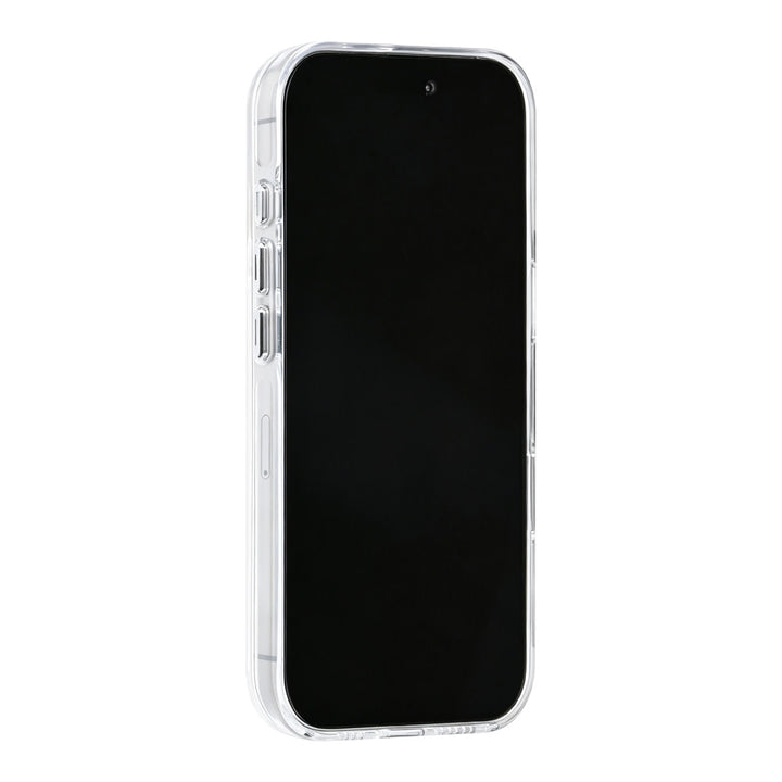 Wit TUNIQ telefoonhoesje, van voren op een telefoon