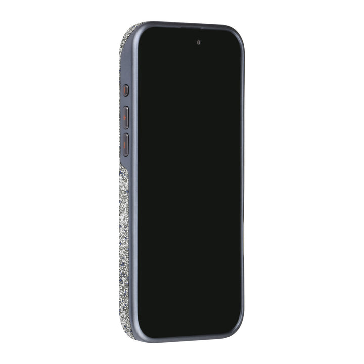 Grijs TUNIQ telefoonhoesje, van voren op een telefoon