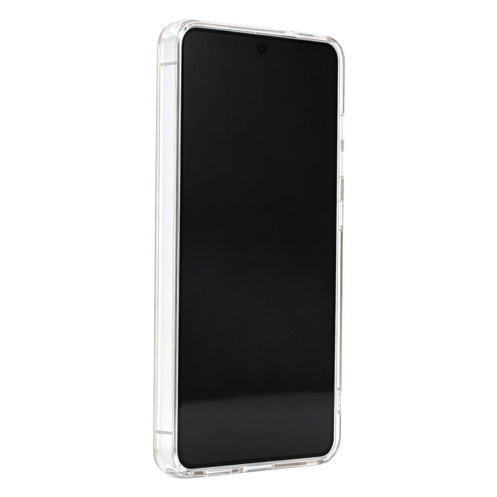 Goudkleurig TUNIQ telefoonhoesje, van voren op een telefoon