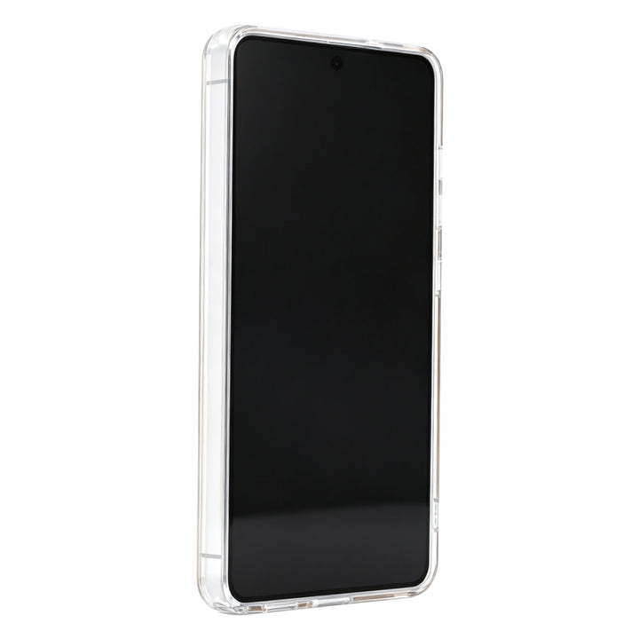 Goudkleurig TUNIQ telefoonhoesje, van voren op een telefoon