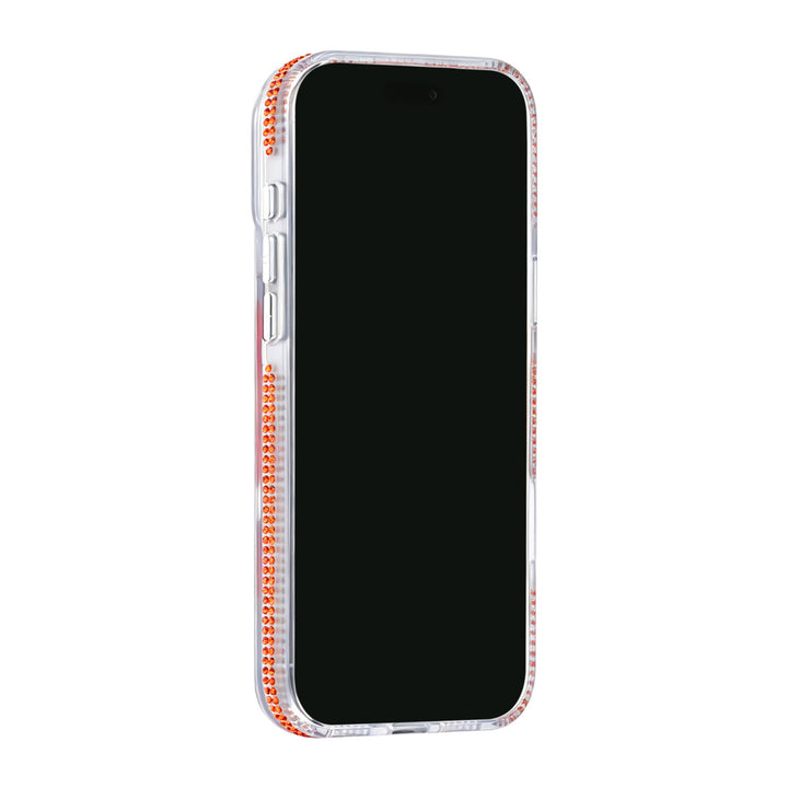 Transparant TUNIQ telefoonhoesje, van voren op een telefoon