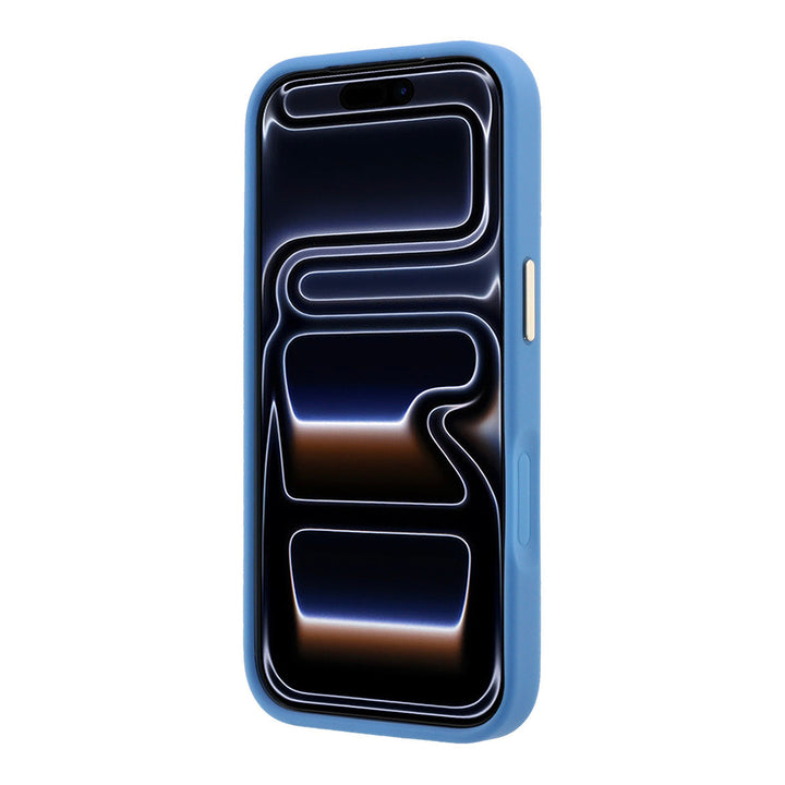 Blauw Guess telefoonhoesje van voren op een telefoon