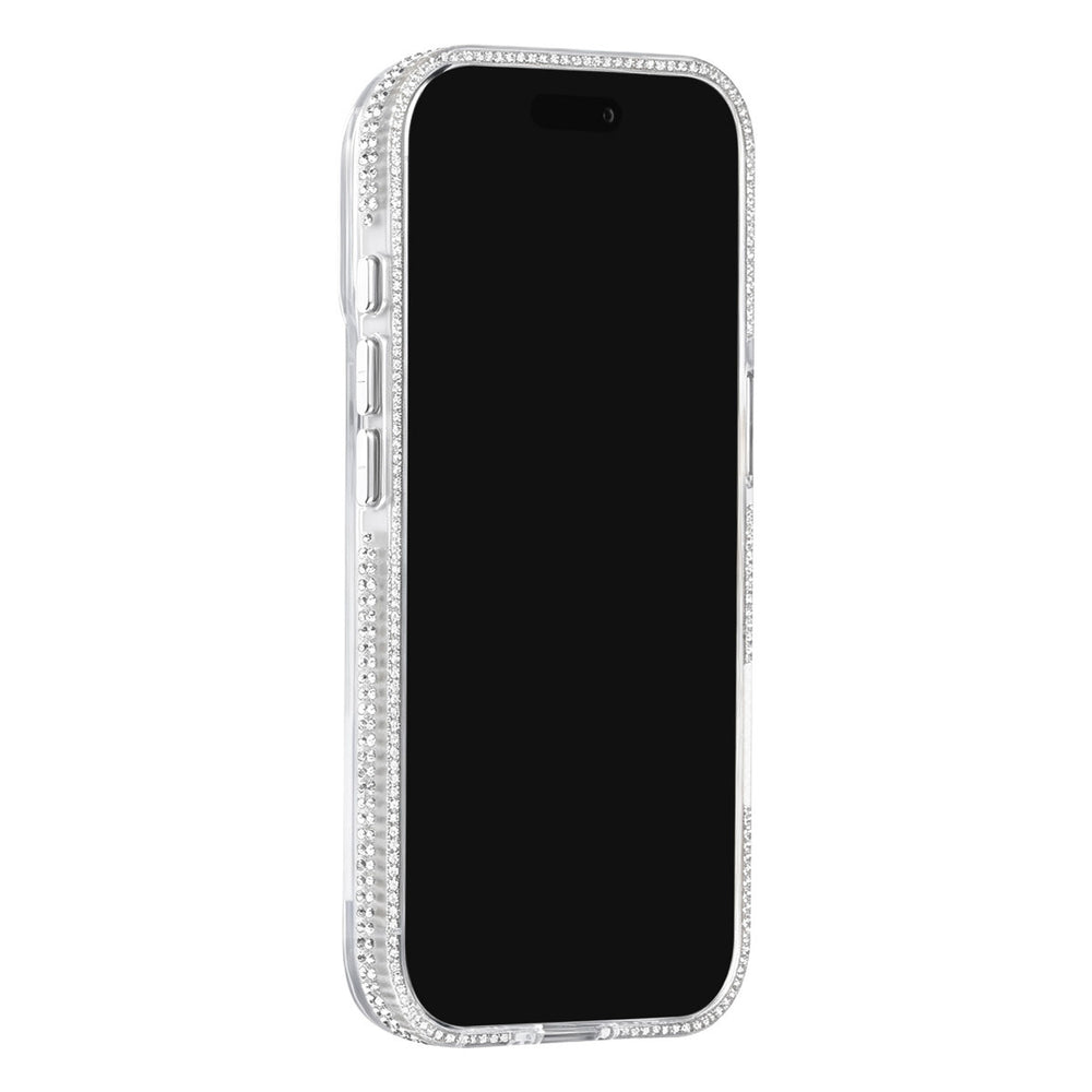 Transparant TUNIQ telefoonhoesje, van voren op een telefoon