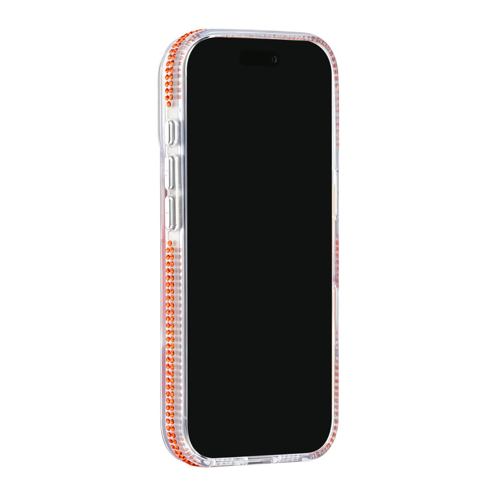 Transparant TUNIQ telefoonhoesje, van voren op een telefoon