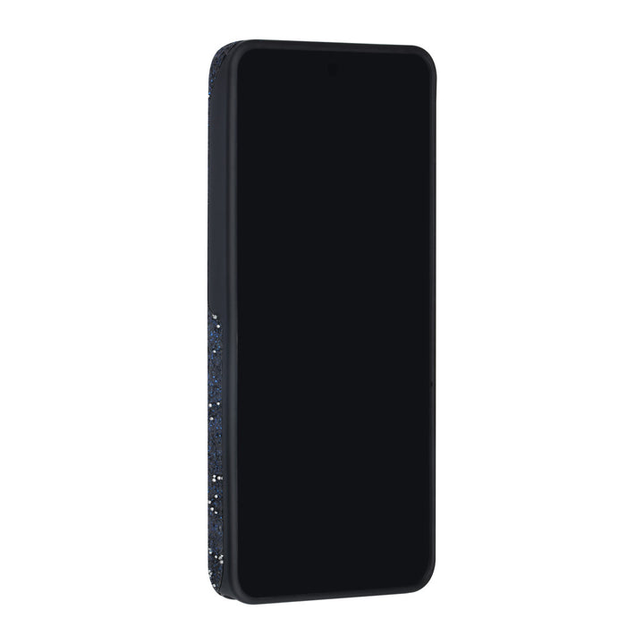 Zwart TUNIQ telefoonhoesje, van voren op een telefoon