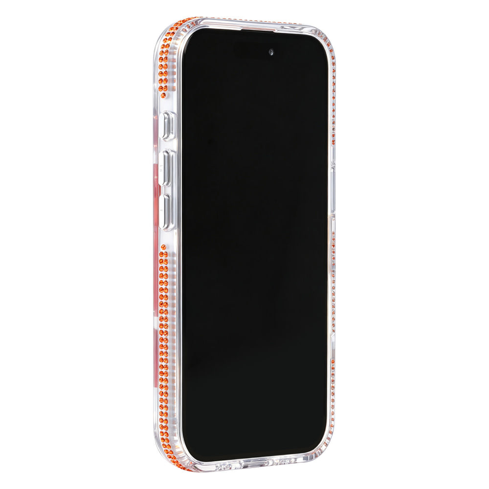 Transparant TUNIQ telefoonhoesje, van voren op een telefoon