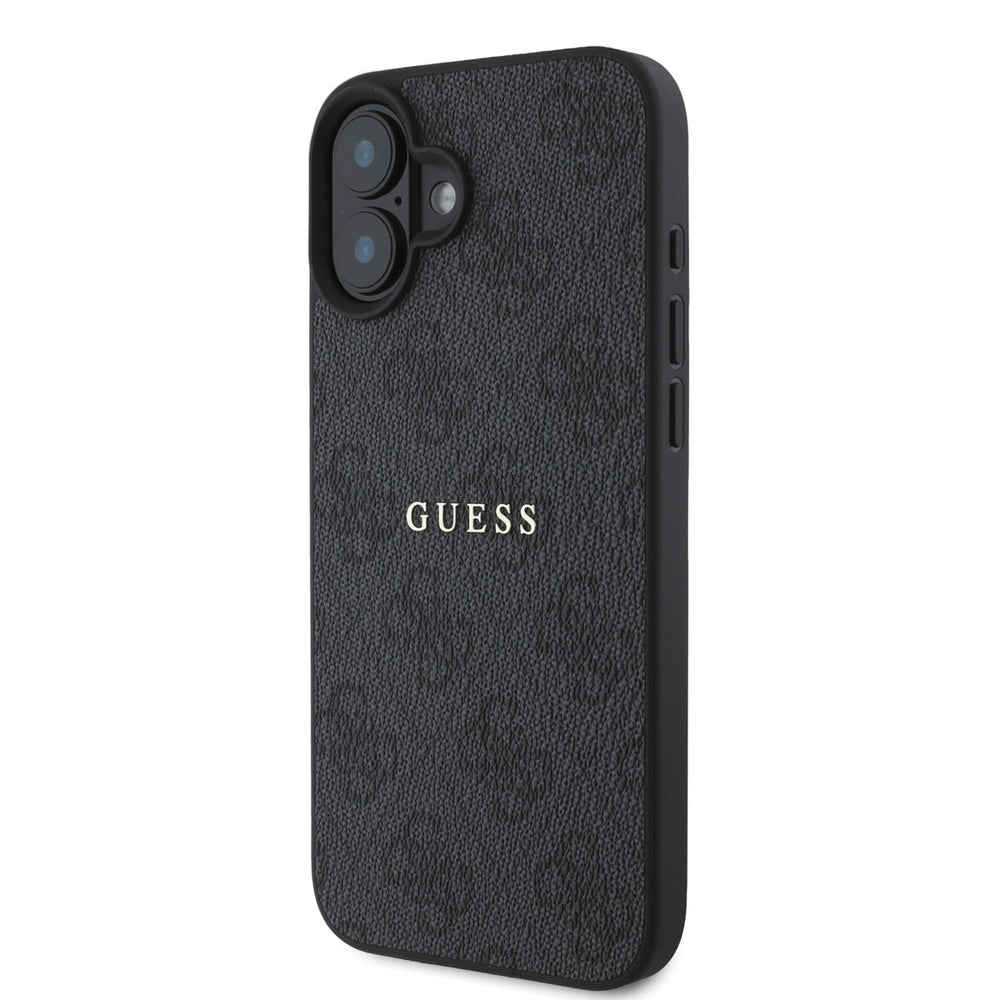 Guess iPhone 16 Plus Backcover hoesje - HC Magsafe PU 4G Classic Metal Logo - Zwart