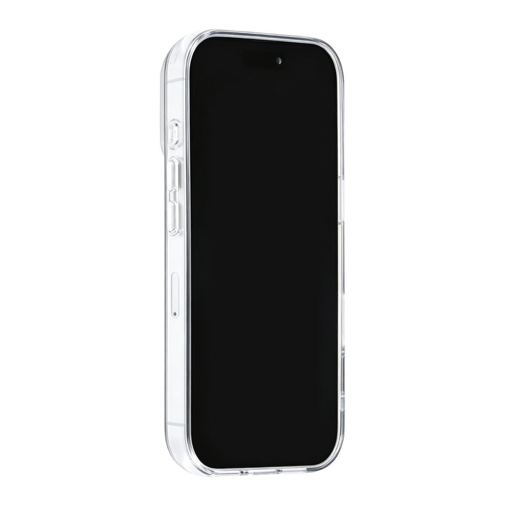 Zwart TUNIQ telefoonhoesje, van voren op een telefoon