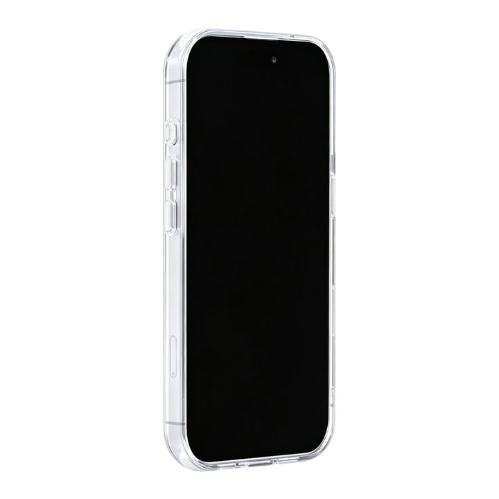 Zilverkleurig TUNIQ telefoonhoesje, van voren op een telefoon