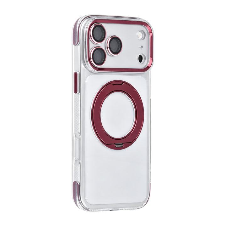 TUNIQ iPhone 18 Pro Max MagSafe Hoesje met 360 graden standaard - Bordeaux