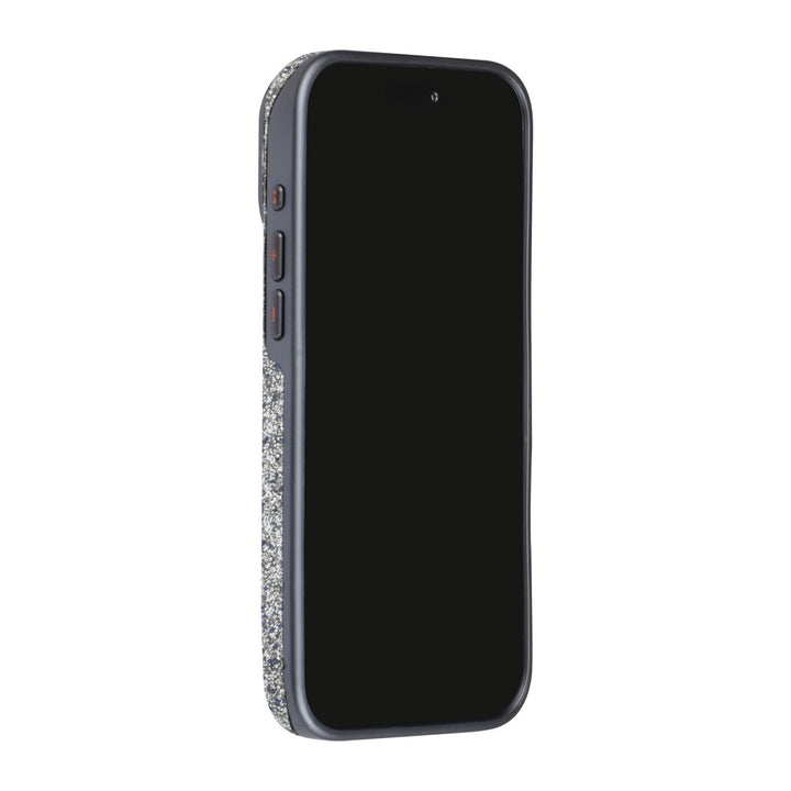 Grijs TUNIQ telefoonhoesje, van voren op een telefoon