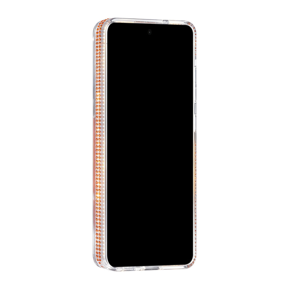Transparant TUNIQ telefoonhoesje, van voren op een telefoon