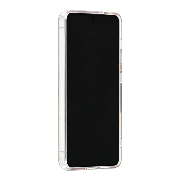 Goudkleurig TUNIQ telefoonhoesje, van voren op een telefoon