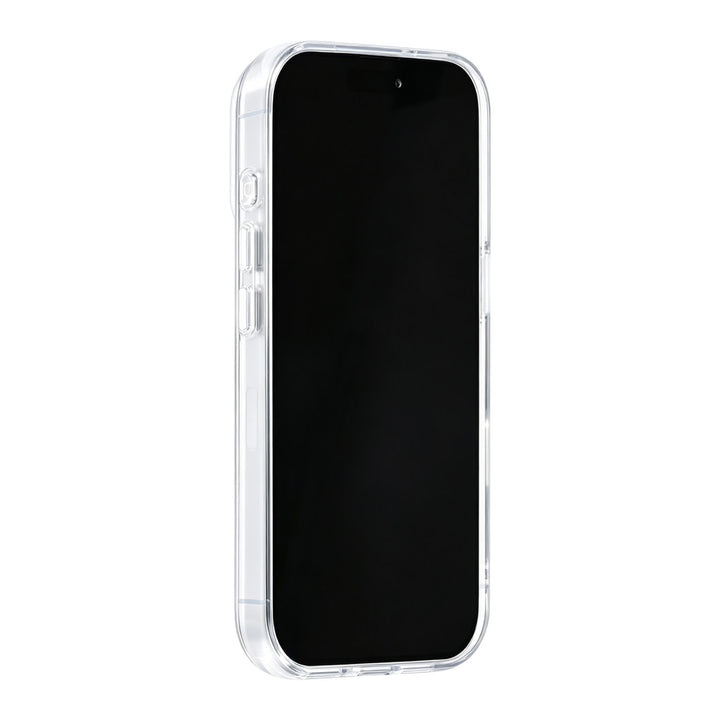Zilverkleurig TUNIQ telefoonhoesje, van voren op een telefoon