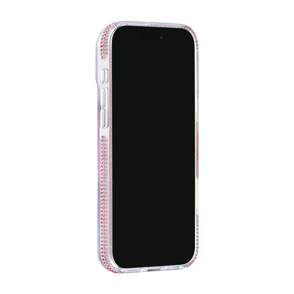 Transparant TUNIQ telefoonhoesje, van voren op een telefoon