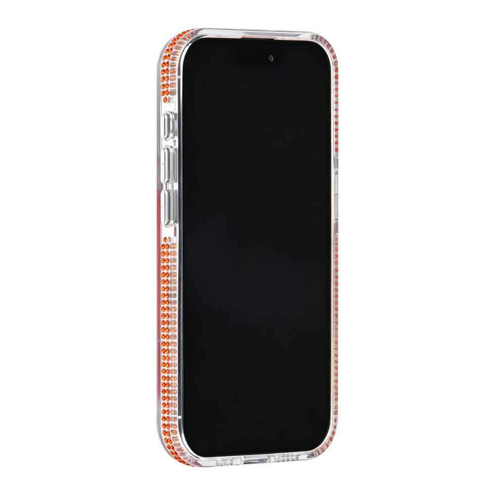 Transparant TUNIQ telefoonhoesje, van voren op een telefoon