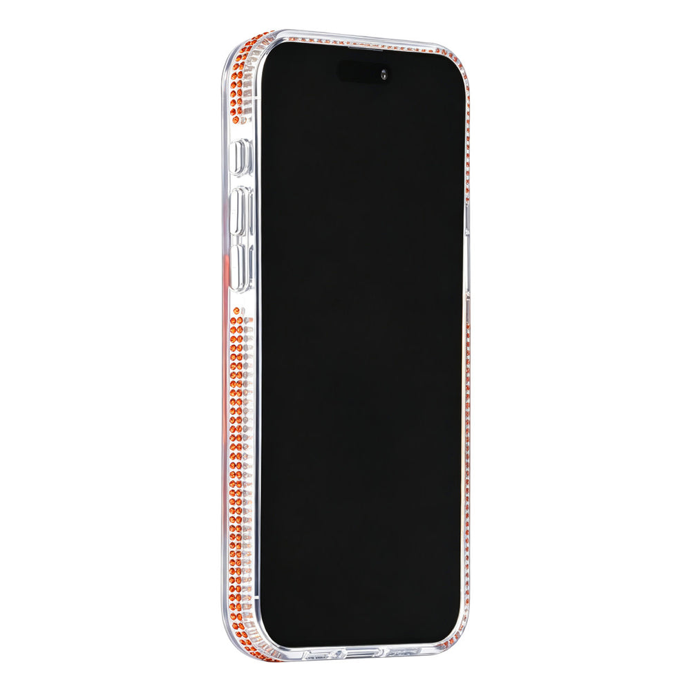 Transparant TUNIQ telefoonhoesje, van voren op een telefoon