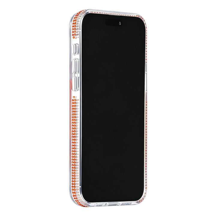 Transparant TUNIQ telefoonhoesje, van voren op een telefoon