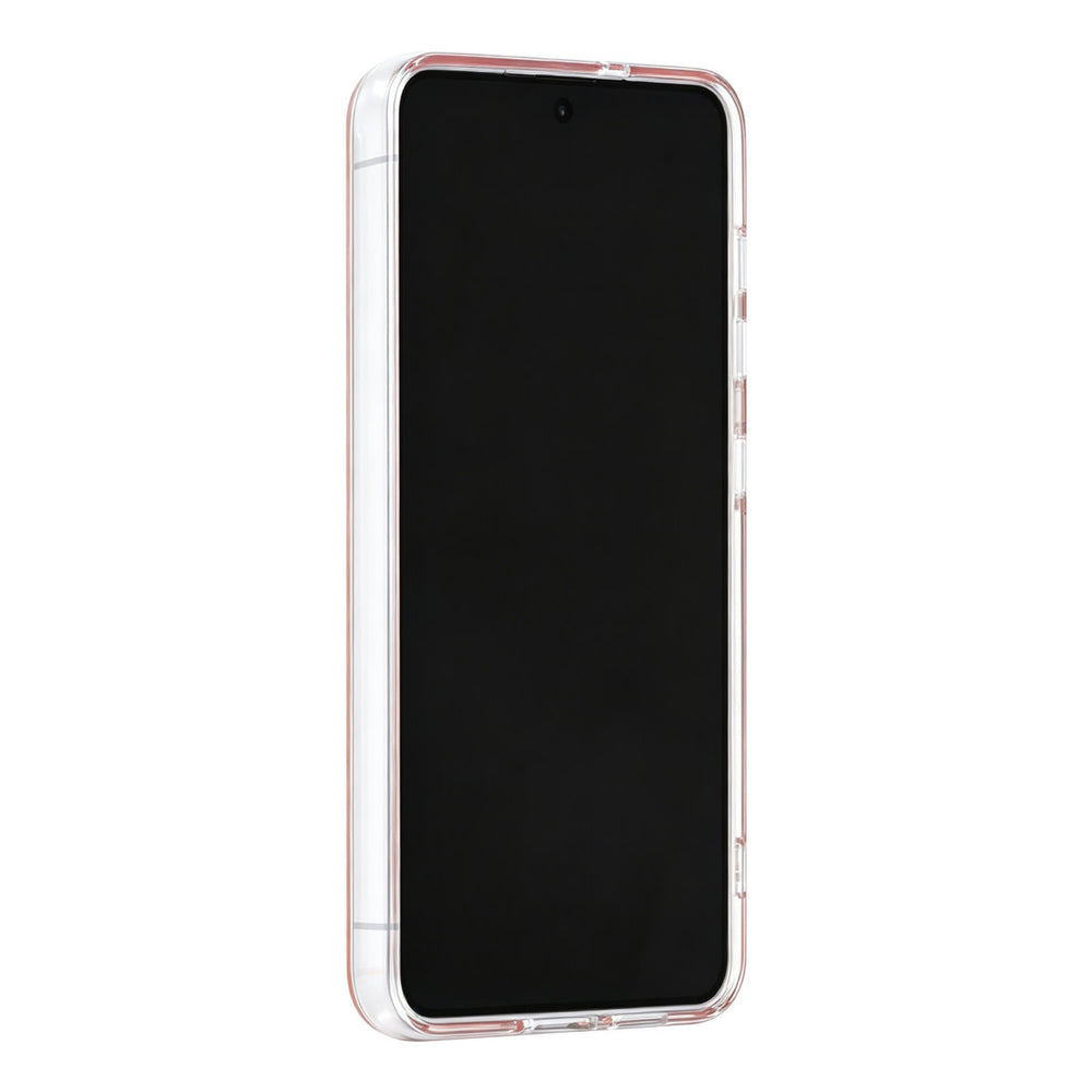 Oranje TUNIQ telefoonhoesje, van voren op een telefoon