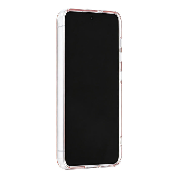 Oranje TUNIQ telefoonhoesje, van voren op een telefoon