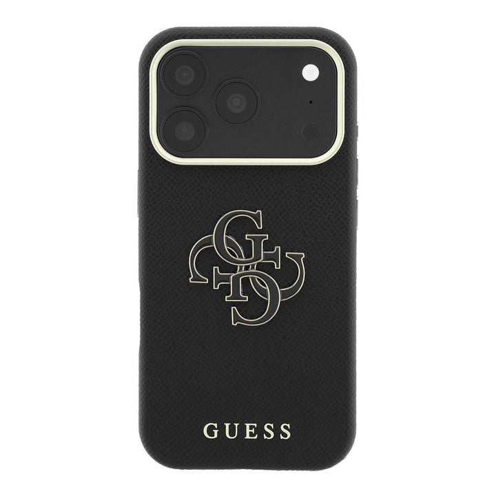 Zwart Guess telefoonhoesje met groot 4G-logo, van achteren
